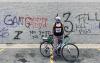 Dawn Drouillard, biking through riot-scarred Minneapolis - Submitted photo